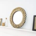 Bamboo Mirror on a ledge shelf