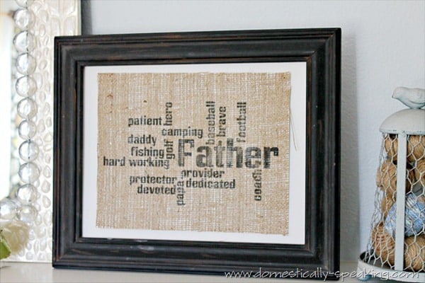 Father’s Burlap Sign