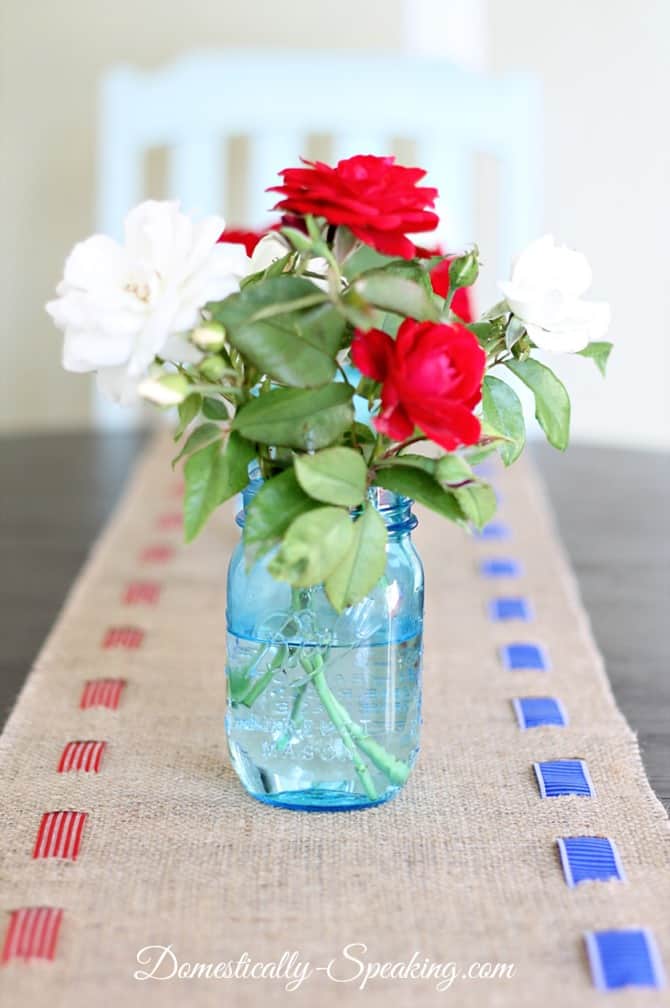 Patriotic Burlap Table Runner