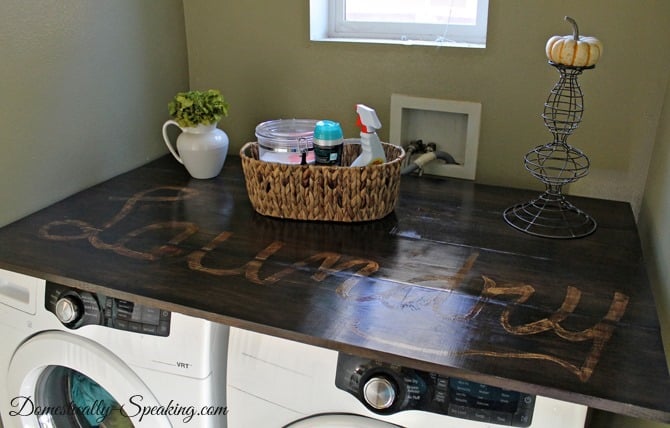 Pine Wood Laundry Countertop