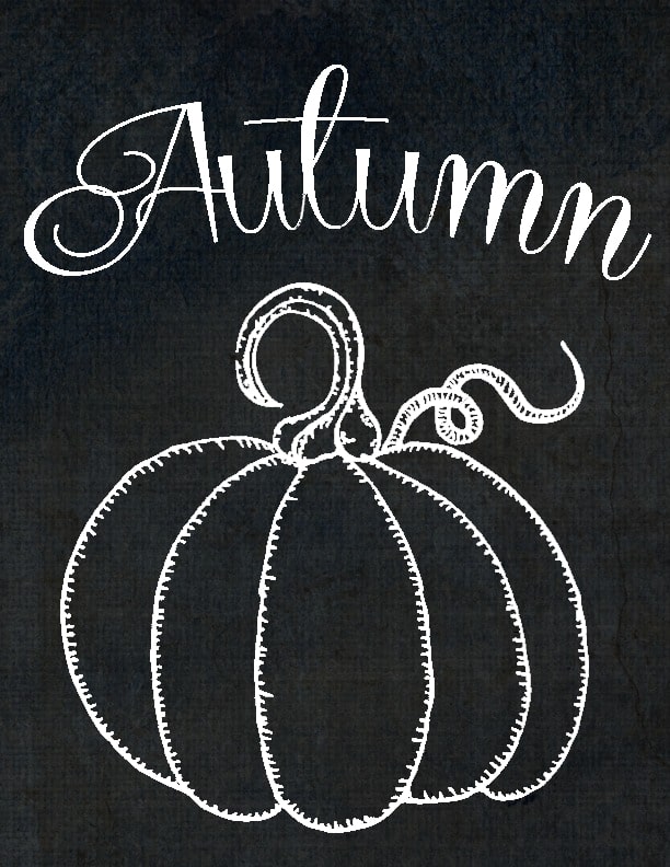 Free Printables ~ Chalkboard Autumn Pumpkin