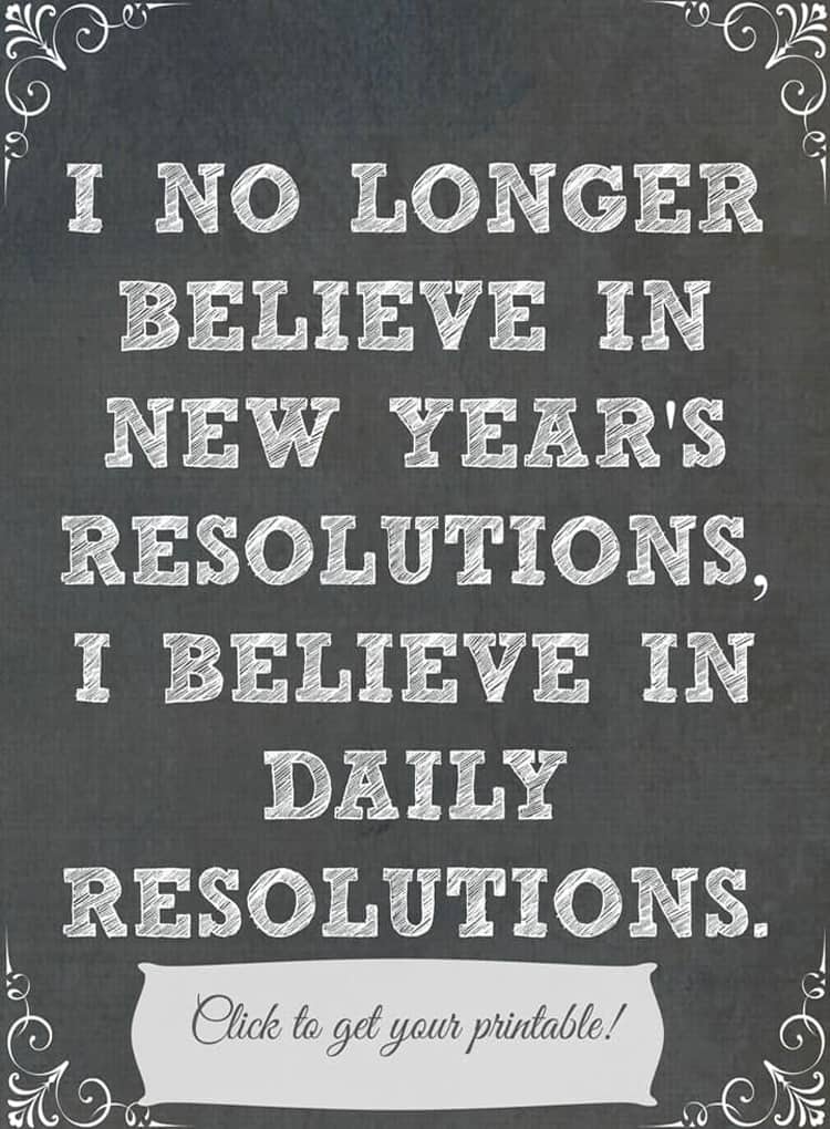 New Year’s Resolutions Daily Printable