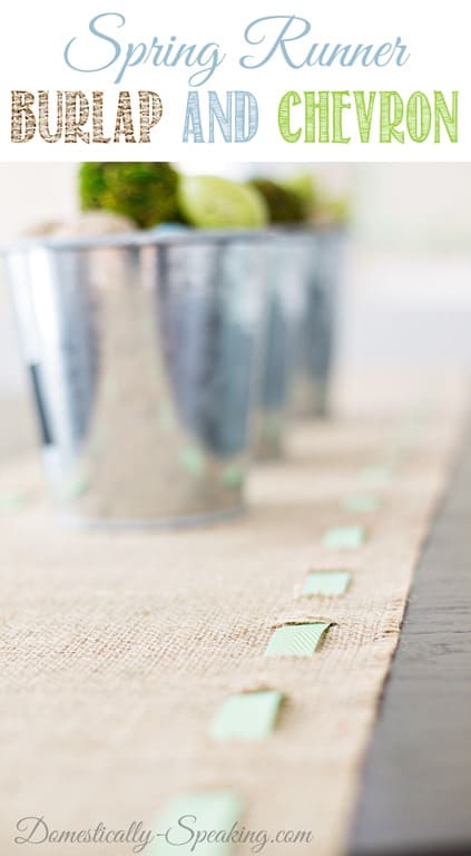 Spring Runner: Burlap and Chevron Ribbon