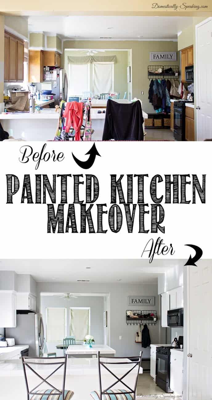 Gray and White Painted Kitchen Cabinets Makeover