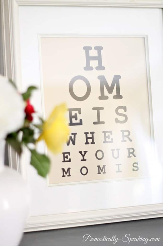 Mother’s Day Eye Chart Printable Gift Idea