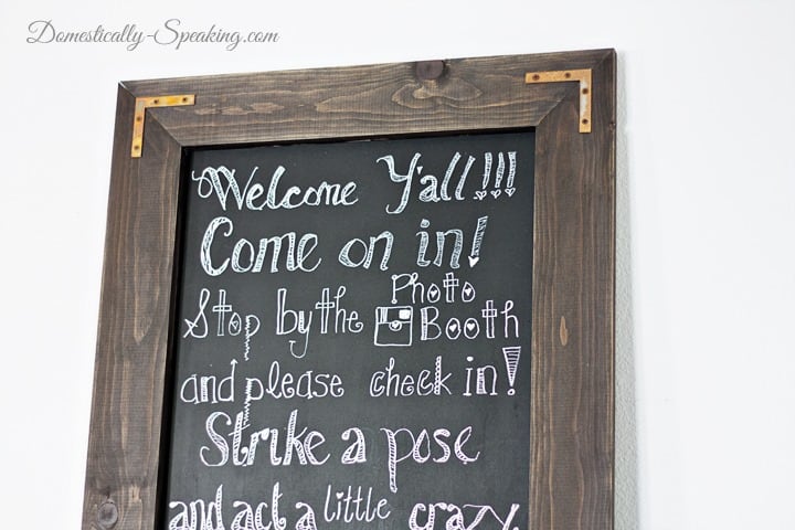 DIY Rustic Chalkboard for a Wedding