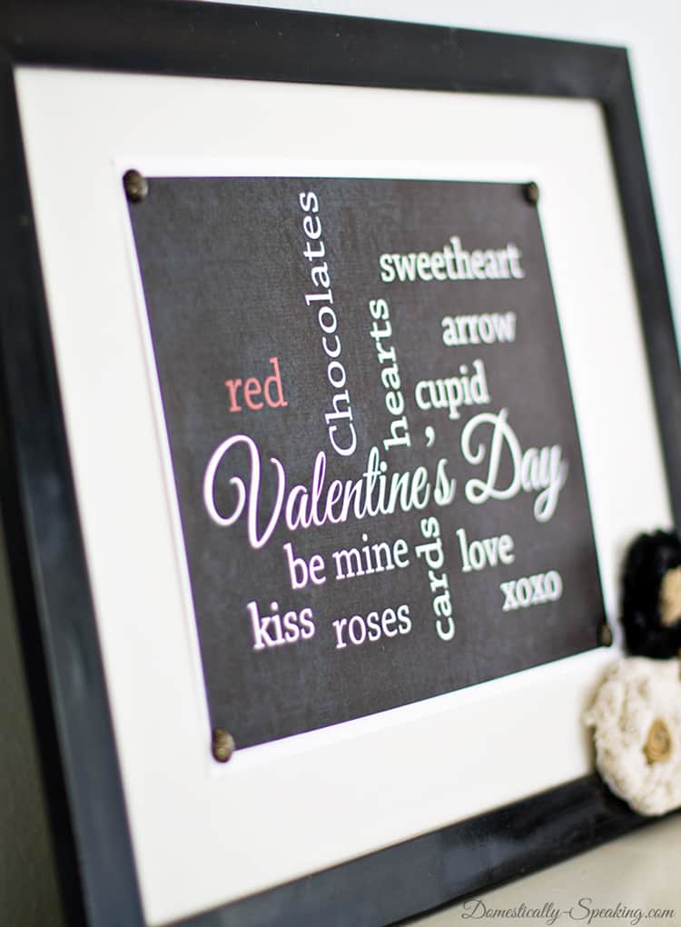 Chalkboard Valentine Subway Art Printable