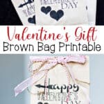 Valentine Day Gift Bag printable - print on a brown bag