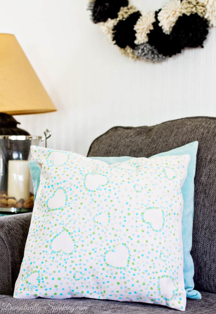 Valentine Polka Dot Heart Pillow