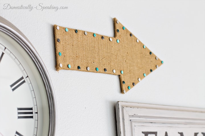 DIY Burlap Arrow for our Gallery Wall