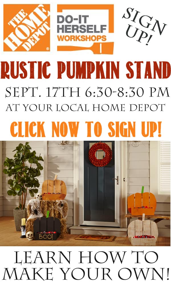 Rustic Pumpkin Stand – Sign up for this Fun, Fall Home Depot DIH Workshop