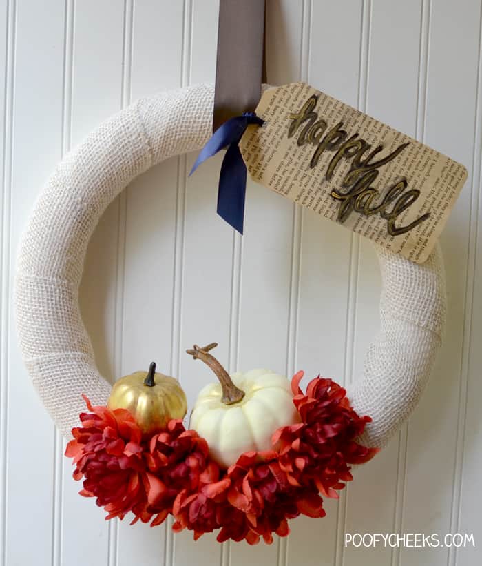 Simple Burlap Fall Wreath