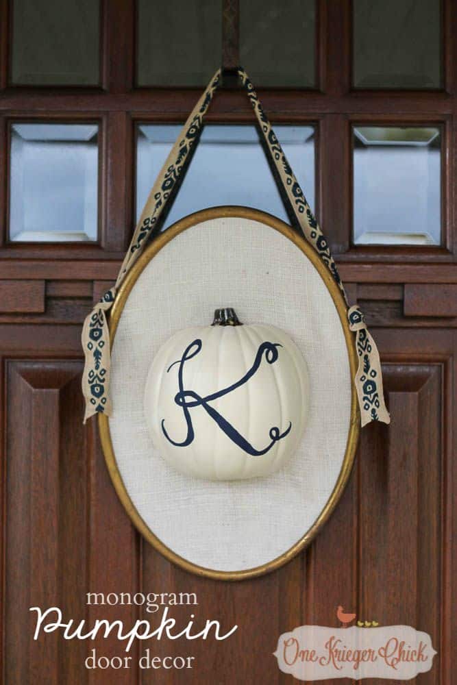 Monogrammed Pumpkin Door Decor