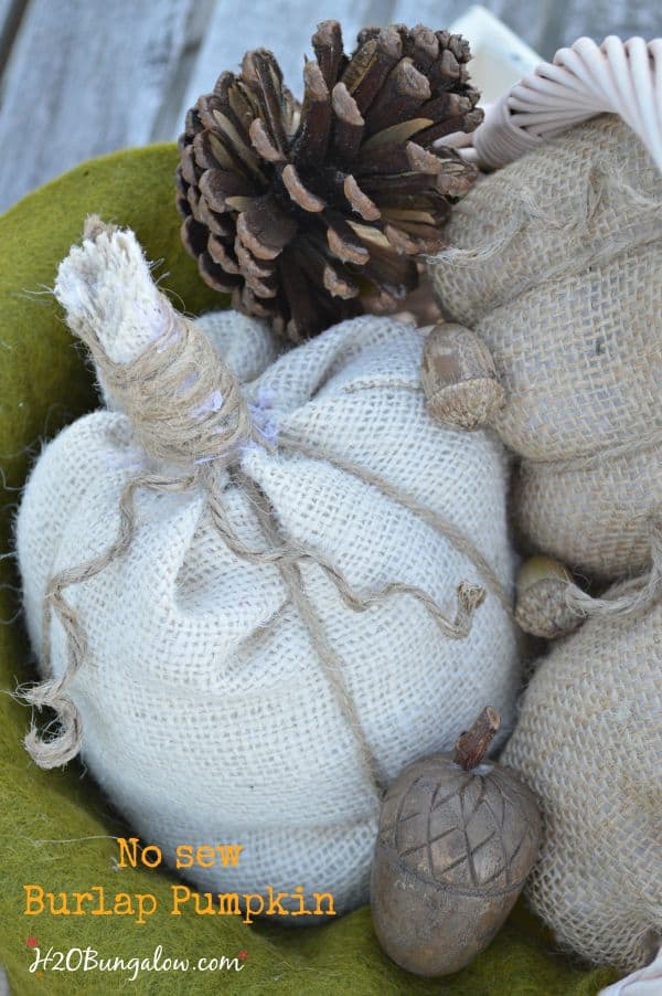 No Sew Burlap Pumpkin