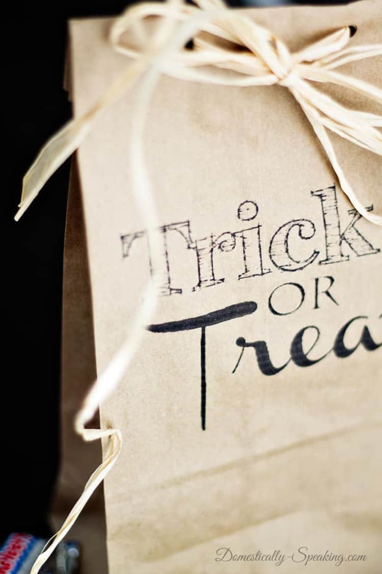 Trick or Treat Brown Bag Printable