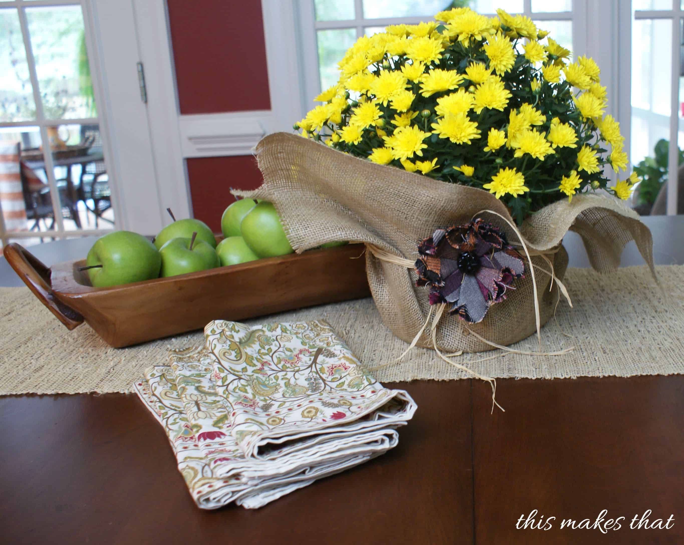 Burlap Wrapped Pots