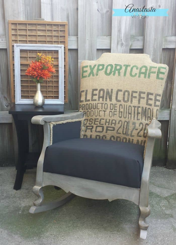 Burlap Coffee Sack Rocking Chair