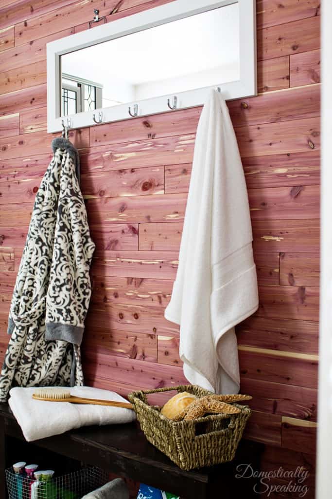 How to Install a Cedar Plank Bathroom Wall