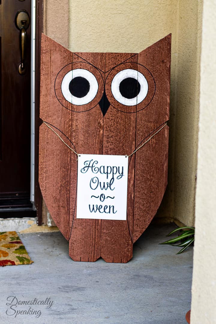 DIY Wood Owl Outdoor Decor  Happy Owl-o-ween