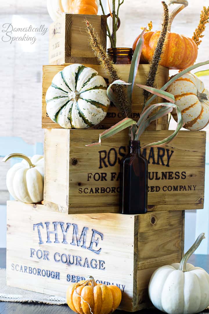 Easy Nesting Box Thanksgiving Centerpiece