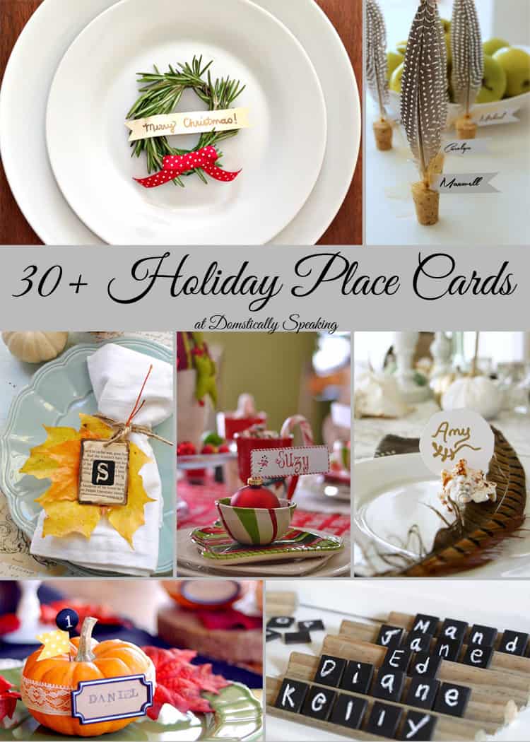 Holiday Place Cards for both Thanksgiving and Christmas