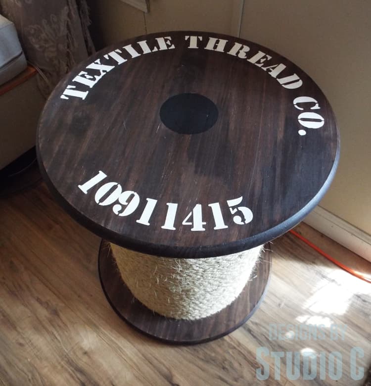 DIY Plans for Rope Spool Side Table