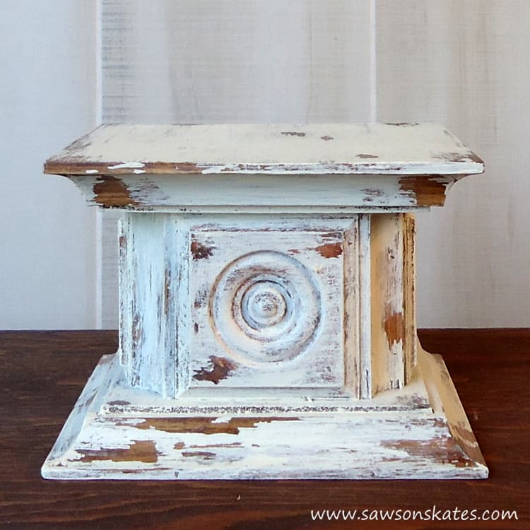 Chippy Paint Wood Rosette DIY Candle Holder