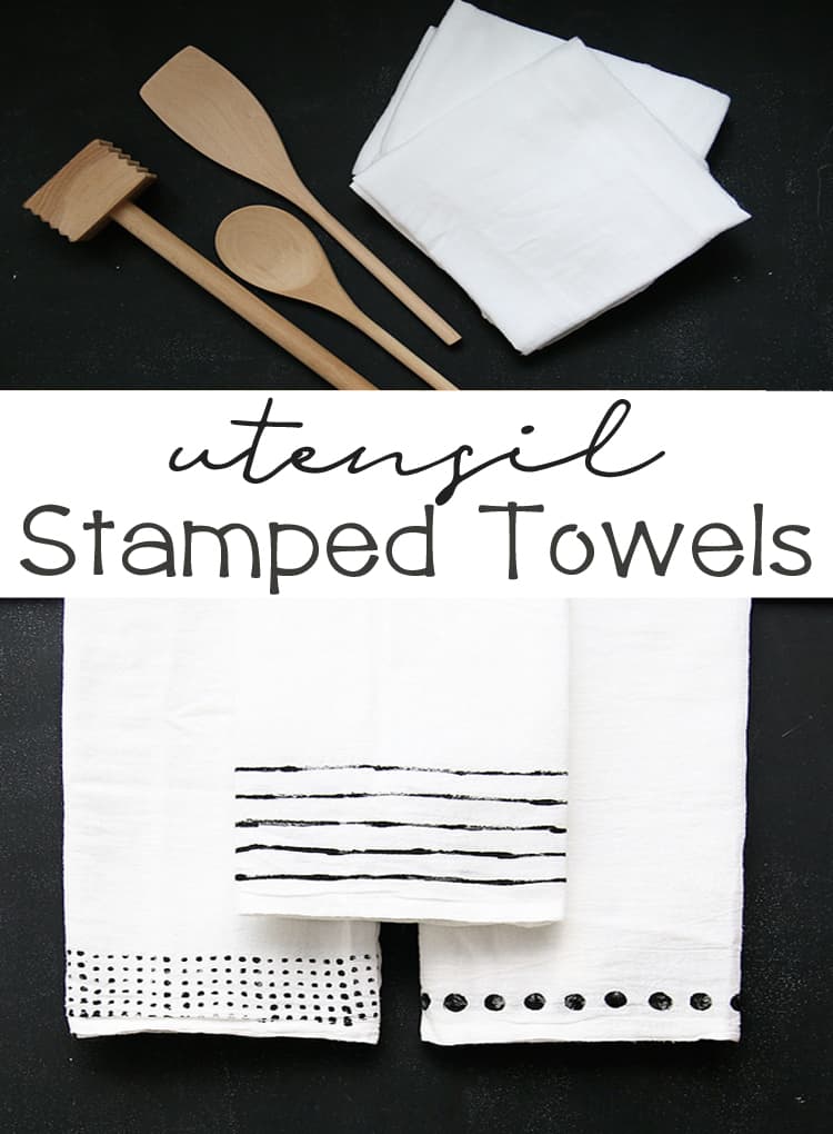 DIY Utensil Stamped Towels