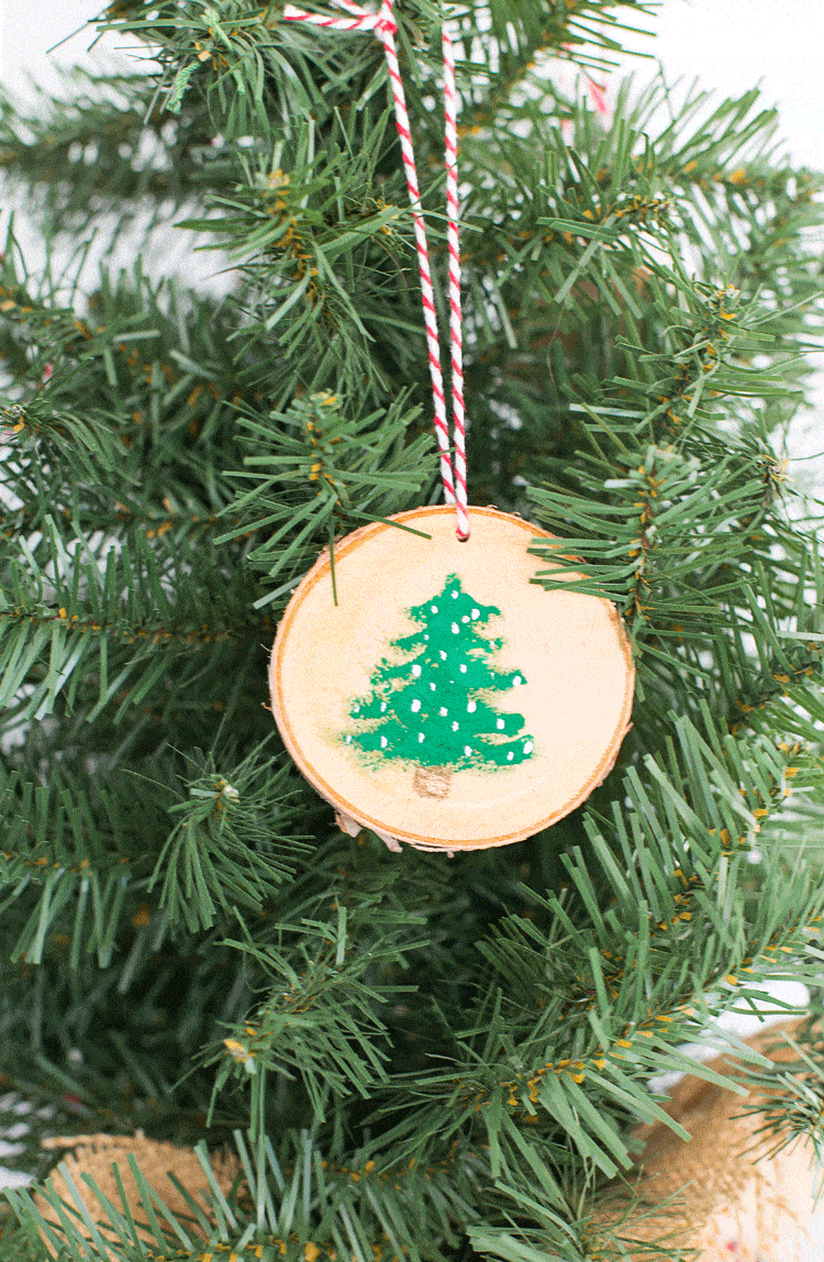 Rustic Wood Painted Christmas Ornaments