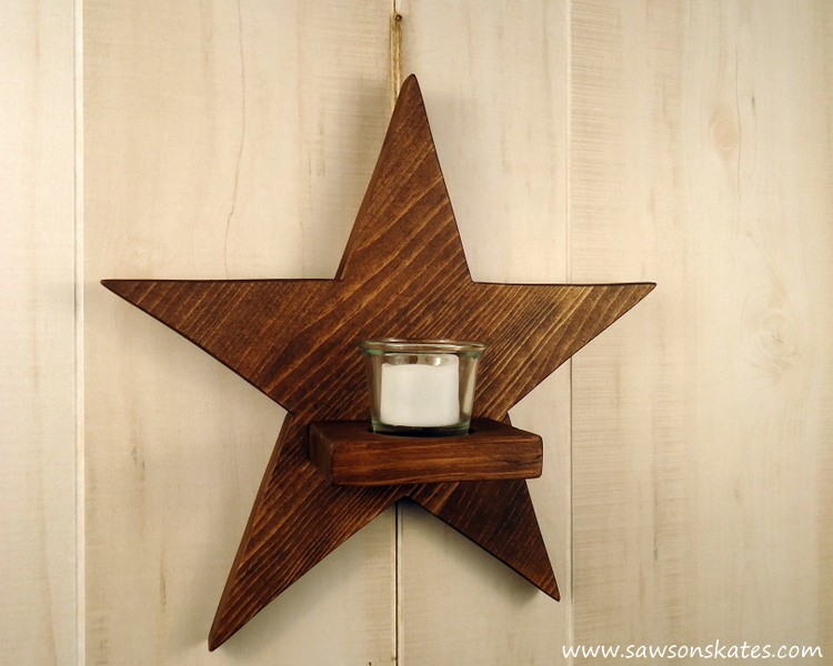 DIY Rustic Wood Star Sconce