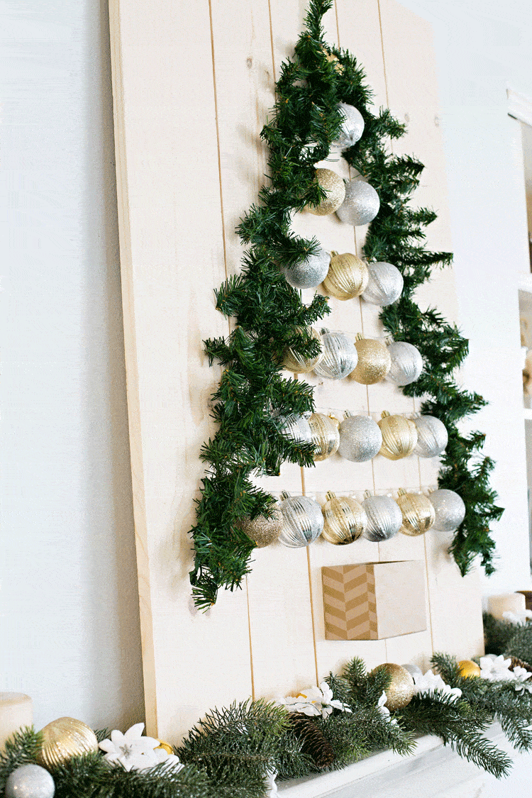 Silver and Gold Christmas Mantel