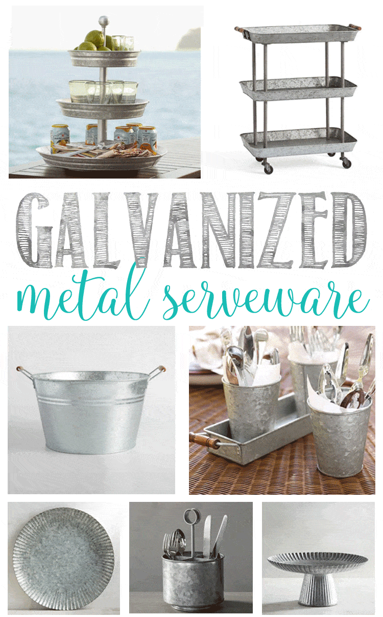 Galvanized Metal Serveware