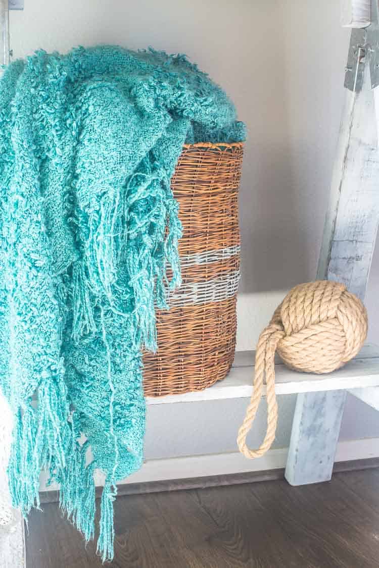 DIY Gray Striped Storage Basket