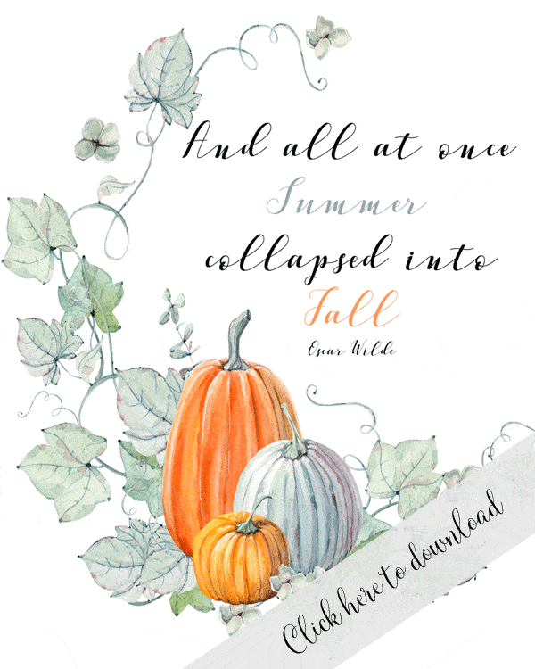 summer into fall pumpkin printable