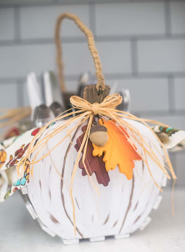 Thrift Store Pumpkin Basket Gets a Makeover