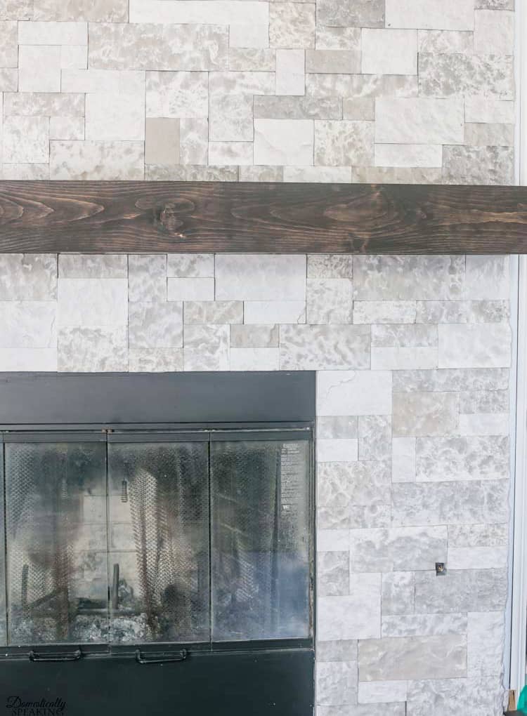 DIY Rustic Fireplace Mantel