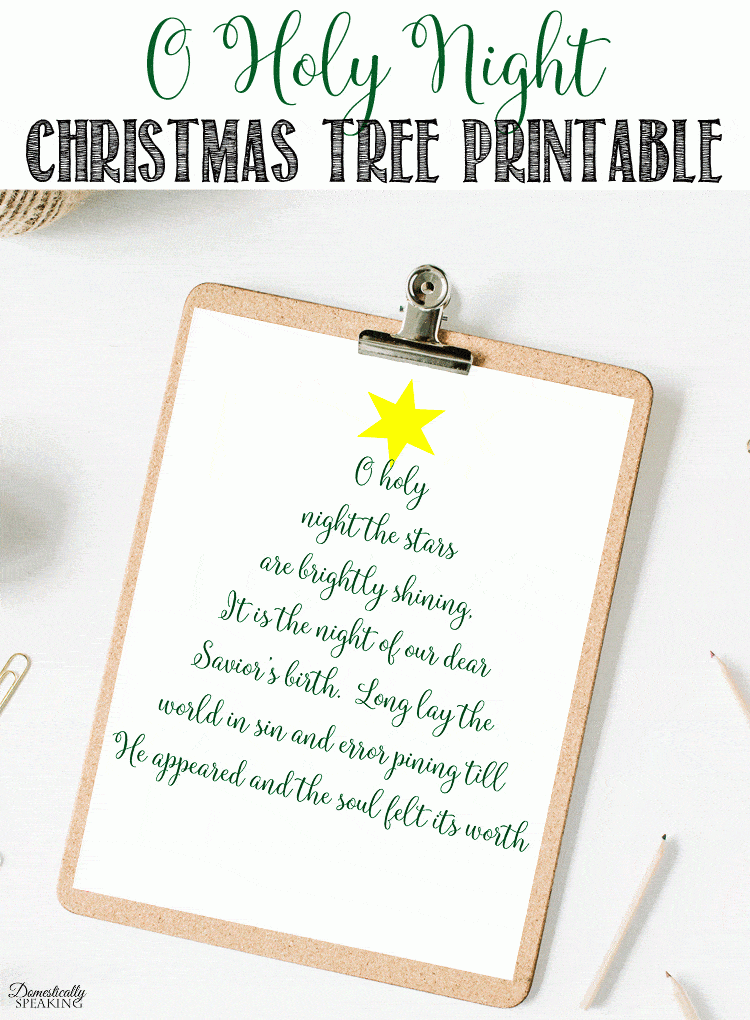 O Holy Night Christmas Tree Printable
