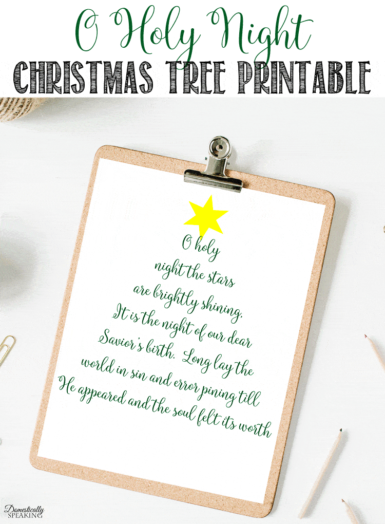 O Holy Night Christmas Tree Printable