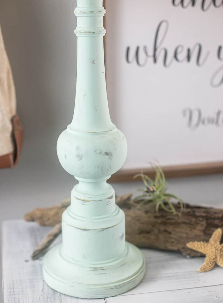 DIY Milk Paint Wood Lamp