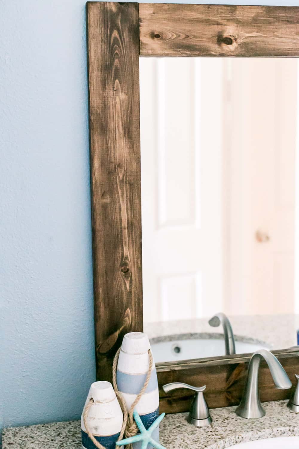 DIY Rustic Bathroom Mirror - Domestically Designed