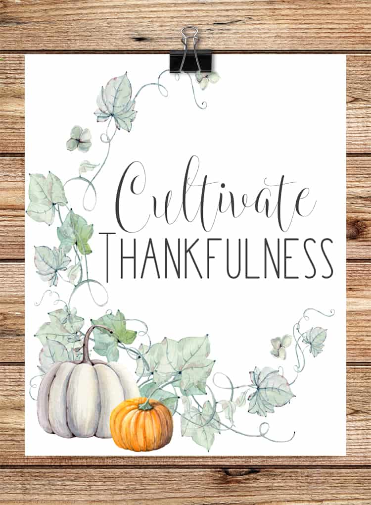 Cultivate Thankfulness Printable