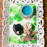 Cute Tropical Tray using wallpaper on a thrift store tray.