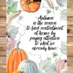 Autumn Pumpkin Watercolor Printable