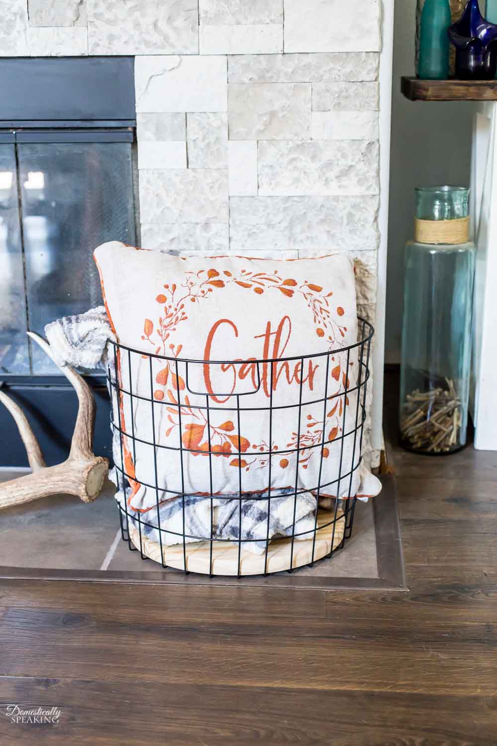 Large Farmhouse Metal Basket