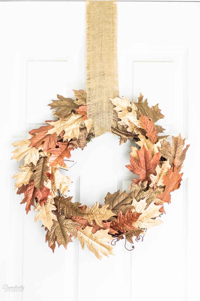 metallic leaf wreath