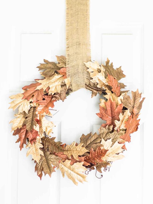 Metallic Browns and Gold Leaf Fall Wreath