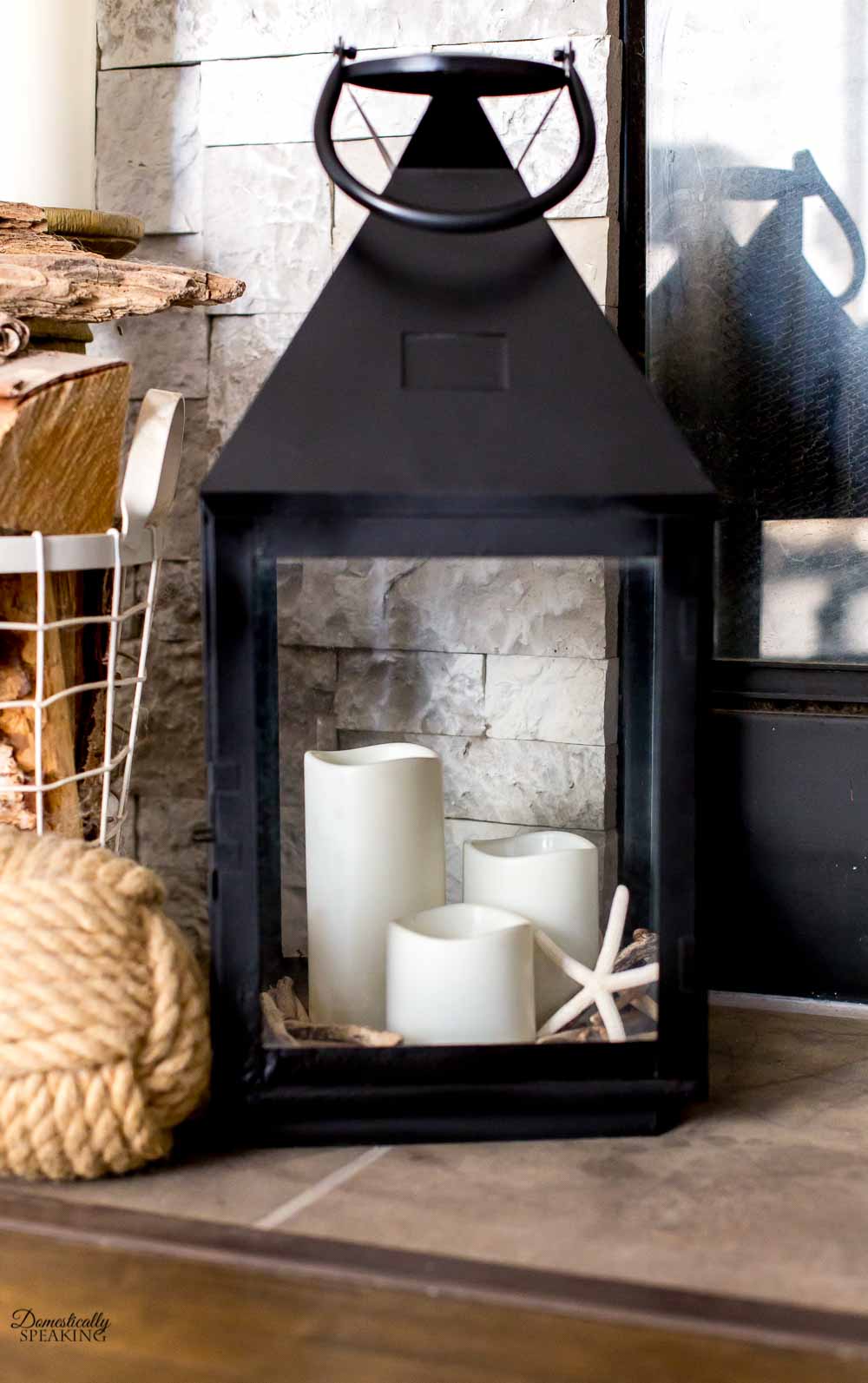 Black Matte Spray Painted Lantern