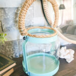 beachy lantern with rope handle