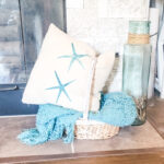 coastal basket with starfish for summer decor