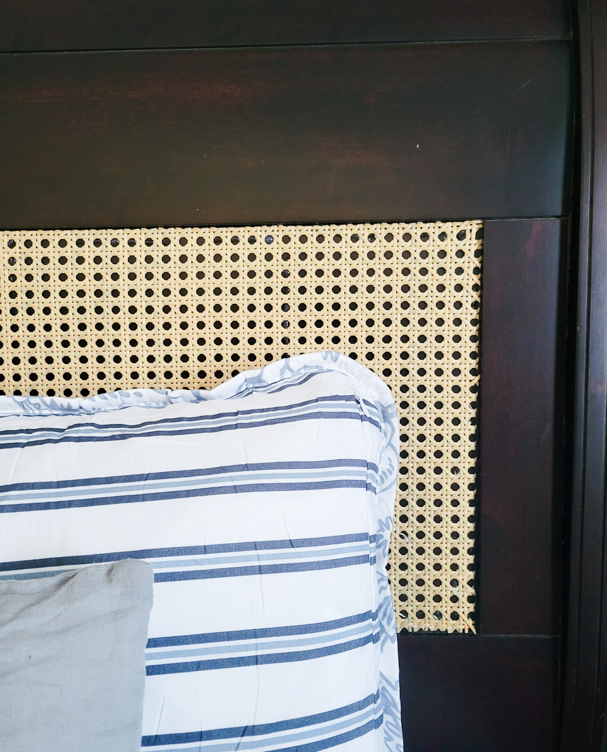 How to Add Cane Webbing to a Headboard - Domestically Designed